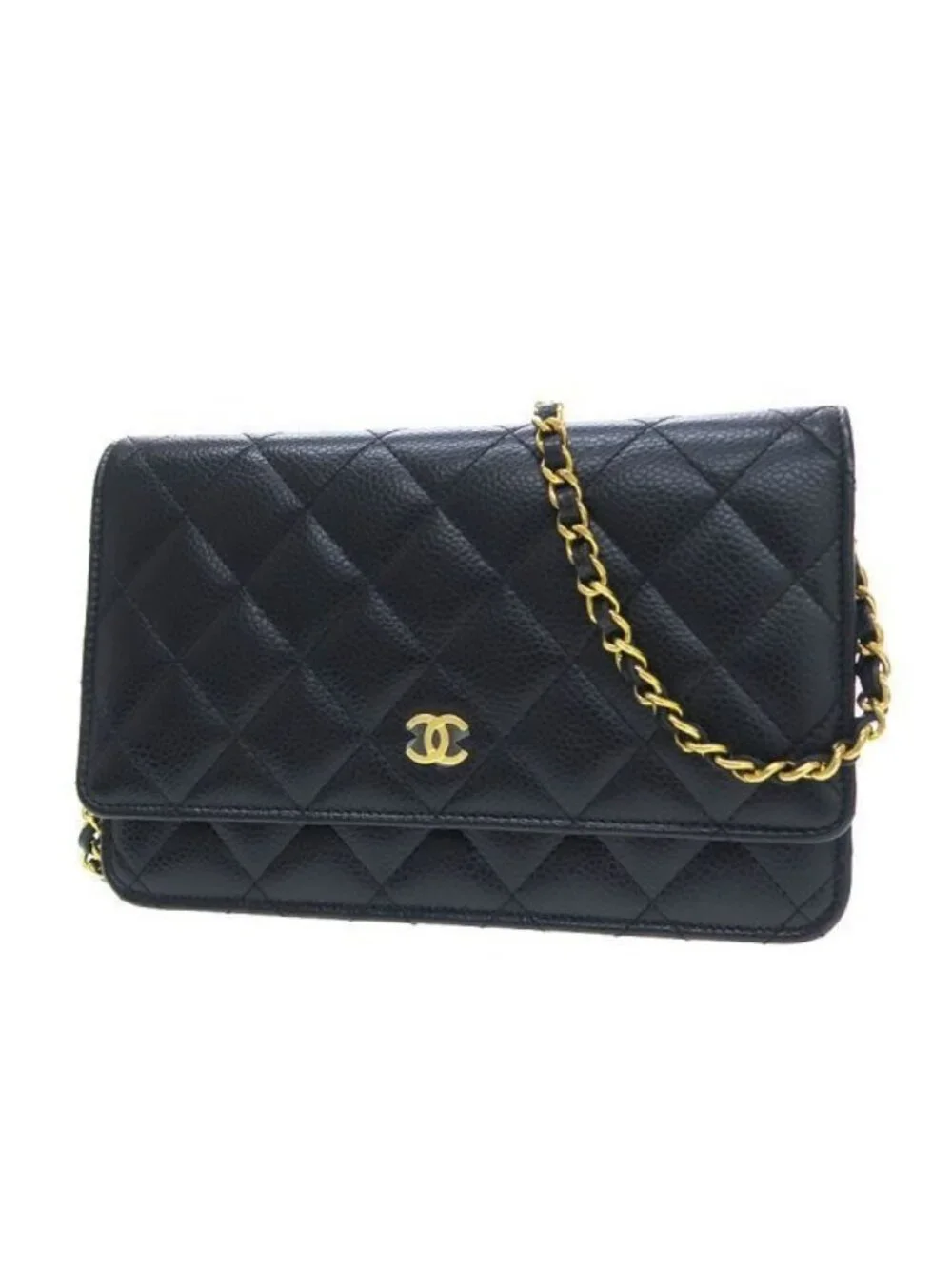 Chanel Caviar Quilted Chain Wallet Shoulder